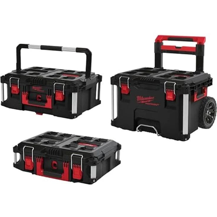 MILWAUKEE PACKOUT Starter-Set 2 3-teilig Trolley-Koffer, Schubladenkoffer, Organiser Slim – Bild 3