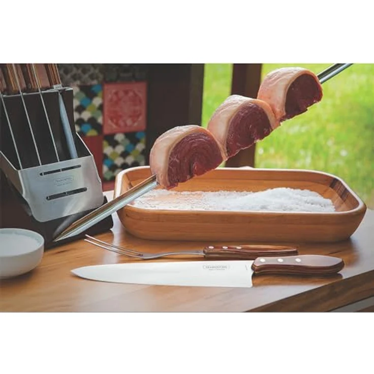 Tramontina 29810/127 Grillspieß, Edelstahl, Holzgriff, 55 cm – Bild 5