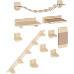 Kletterwand Katzen Wandliege Katzenliege Katzenbett Katzenregal Wandmontage XXL (Kletterwand Set)