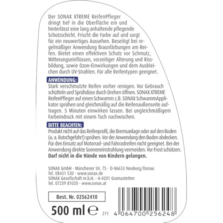 SONAX 02562410  XTREME ReifenPfleger Matteffect 500 ml – Bild 3