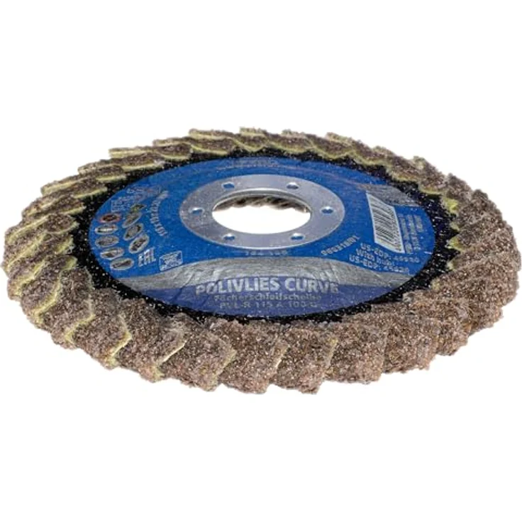 PFERD Polivlies Fächerscheibe PVL-R, 12,7 cm x 2,2 cm, feine Körnung aus Aluminiumoxid, Oberflächenbehandlungsrad, hohe Schleifeffizienz für gleichmäßige Ergebnisse – Bild 3