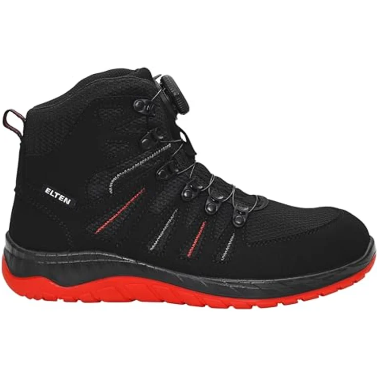 Elten Sicherheits-Hochschuh S3 ESD Maddox Boa, hydrophobiertes Obermaterial, rutschfeste Sohle, schwarz/rot, Gr.45 – Bild 2