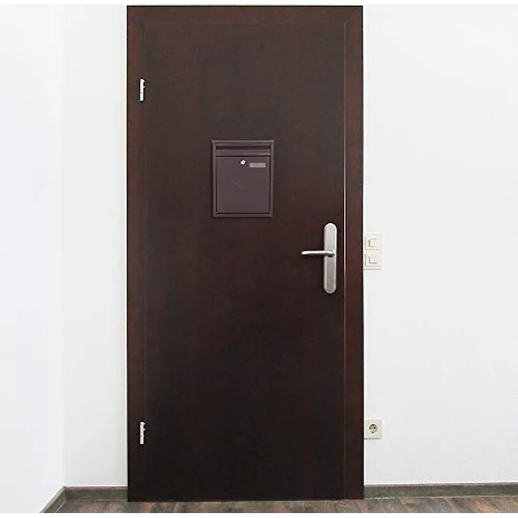 Rottner Briefkasten Como in Braun Stahl-Briefkasten Mailbox, Postkasten, Zaunbriefkasten, 2 Einwurfschlitze, Namensschild – Bild 7