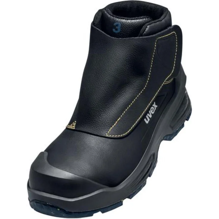 Uvex 3 MACSOLE Sicherheitsschuh S3, Schweißer-Schnürstiefel, hitze- und chemikalienbeständig, schwarz, Größe 52