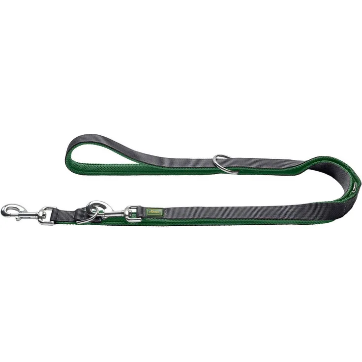 Hunter Tierbedarf Hundeleine Verstellbare Führleine Maldon dunkelgrün/grau, 3-fach verstellbar, mit Mesh-Polsterung