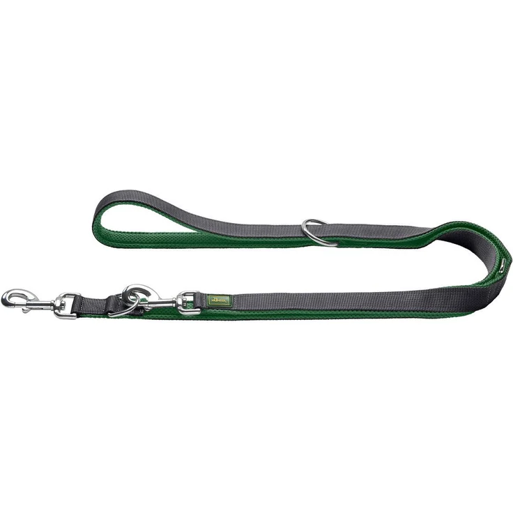 Hunter Tierbedarf Hundeleine Verstellbare Führleine Maldon dunkelgrün/grau, 3-fach verstellbar, mit Mesh-Polsterung – Bild 1