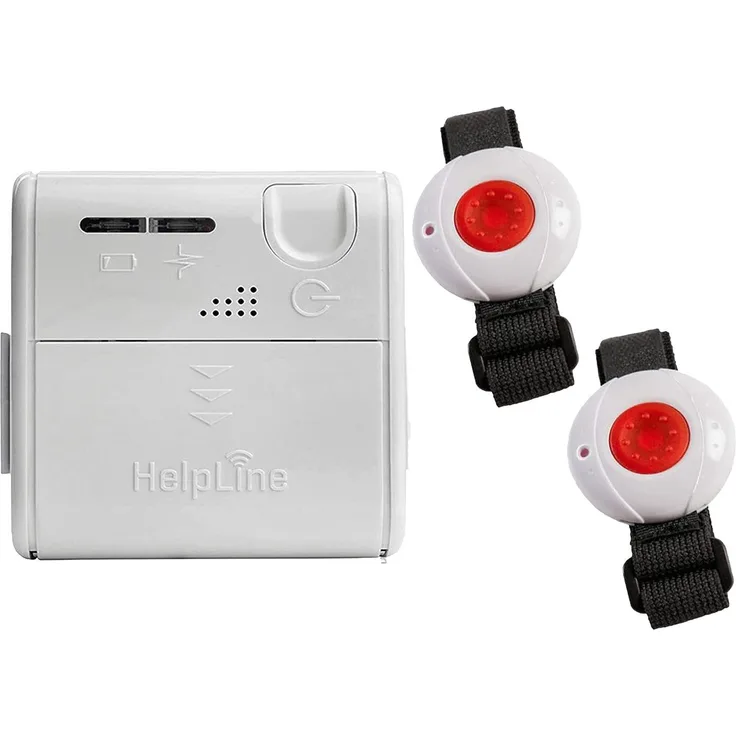 HelpLine by Eiflaender & Soehne HelpLine 2.0/230 Alarmanlage für zwei Personen (Funkempfänger) - Sicherheitspaket mit wasserabweisendem Sender, individuellen Rufton-Melodien, 30m Reichweite im Haus, deutsche Qualität