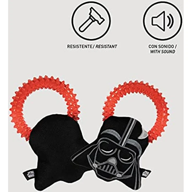 CERDÁ LIFE'S LITTLE MOMENTS Star Wars Hundespielzeug Darth Vader, interaktives Plüschtier mit Quietscher, 10 x 18,5 x 6 cm, für optimale Zahngesundheit – Bild 4