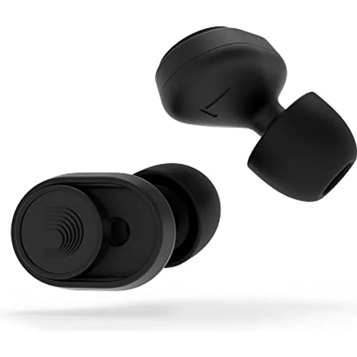 D'Addario dBud Gehörschutz, Premium Earplugs mit 2 Dämpfungsstufen (-12 dB und -24 dB), inkl. 5 Paar Silikonspitzen, Leine und Tragetasche