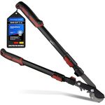 siwitec Teleskop-Amboss-Astschere SG-23, Getriebeastschere mit ergonomischem Griff, 66-92 cm, schwarz-rot