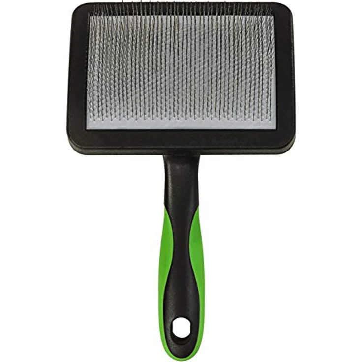 Dehner Hunde- und Katzenfellpflege, Softbürste, ca. 19 x 12 x 5.5 cm, Kunststoff, schwarz – Bild 2