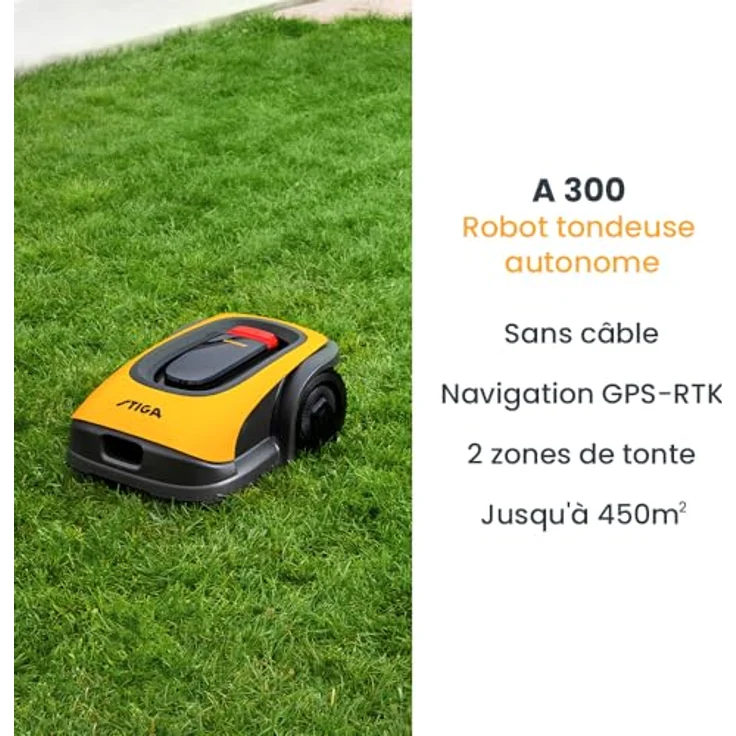 STIGA Rasenroboter A 300, kabellos, autonom, 450 m², gelb – Bild 6