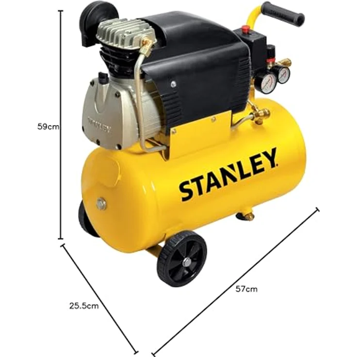 Stanley D211-8-24 Kompressor 24 Liter 2Hp, Gelb, 24 kg – Bild 6