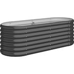 vidaXL Hochbeet, Wetterfestes Hochbeet aus pulverbeschichtetem Stahl, Kräuterhochbeet in Anthrazit