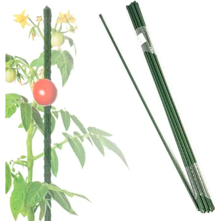 KARAT Rankhilfe Pflanzstab 150cm, 10 Stück, stabile Pflanzenhalterung aus Stahl und Kunststoff, UV- & rostresistent, für Kletterpflanzen und Gemüse, 11mm dick