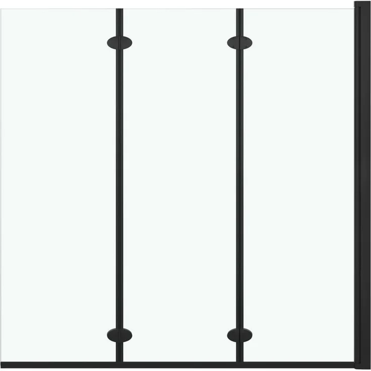 vidaXL Duschwand Faltbare Duschkabine 3 Paneele ESG 130x138 cm Schwarz, Elegantes Design mit Sicherheitsglas und verstellbarer Breite
