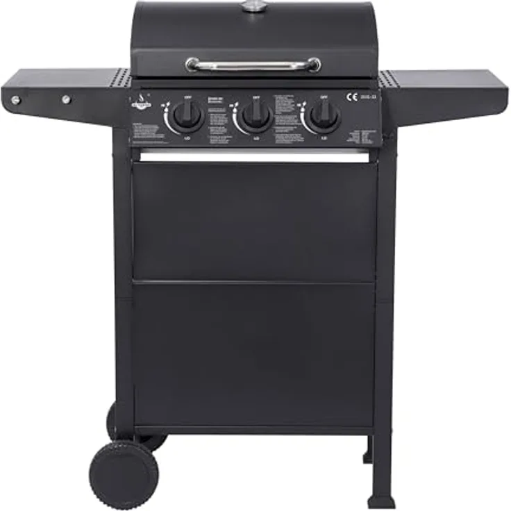 El Fuego Gasgrill "San Jose 3 Brenner" | Grillrost aus Gusseisen | mit Thermometer und großen Seitenablagen | BBQ Grill | AY0205