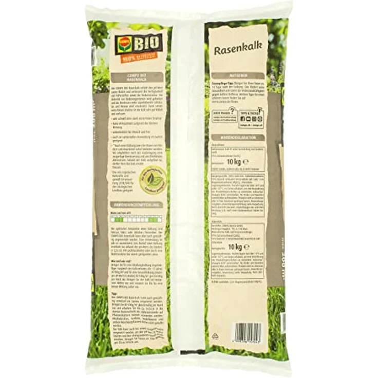 Compo BIO Rasenkalk 10 kg, natürlicher pH-Wert Regulator für gesunden Rasen – Bild 7