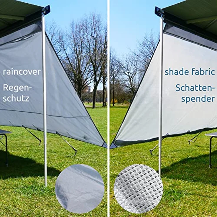 yourGEAR Sun + Rain Blocker 3,7 x 2 m - Vorderwand für Markise schützt vor Sonne, Wind und Regen – Bild 4