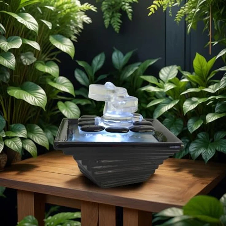 Zen Light scfv16 Himalaya Zimmerbrunnen Schwarz 23 x 23 x 20 cm – Bild 8