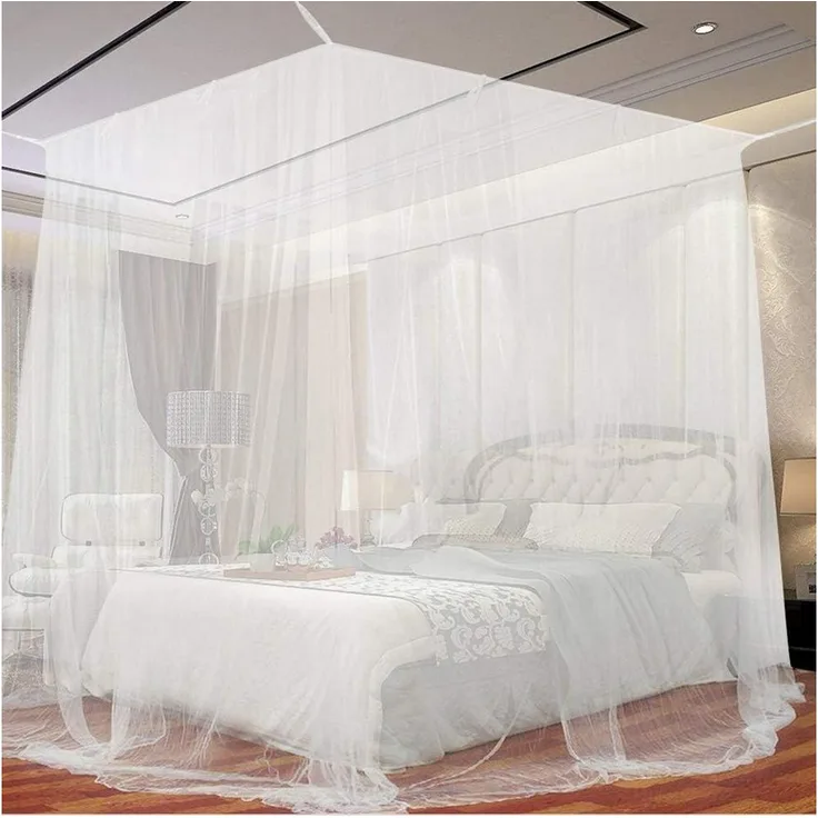 LuxusKollektion Moskitonetz, Feinmaschiges Insektenschutznetz für Doppelbett 200x220x210cm, weiß