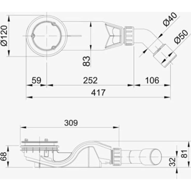 Bette BetteSolid 50 Duschwanne, Antirutsch Sense, weiß, Durchmesser 90 mm, Abflussleistung 0,6 l/s – Bild 2