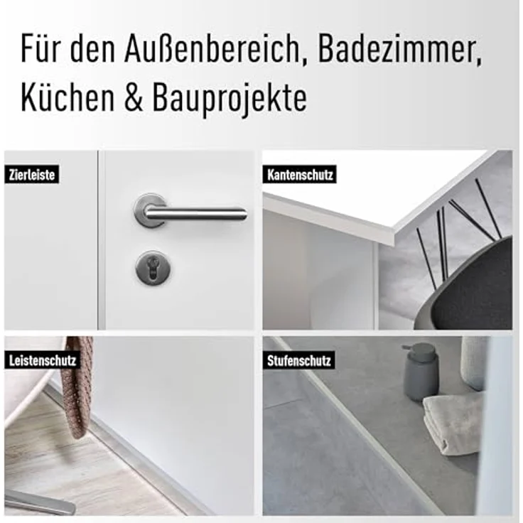 nielsen Aluminium Winkelprofil Natur (Pressblank) 1000x15x15 mm, gleichschenklig, 1 mm stark, Eckschutzprofil, Made in Germany – Bild 5