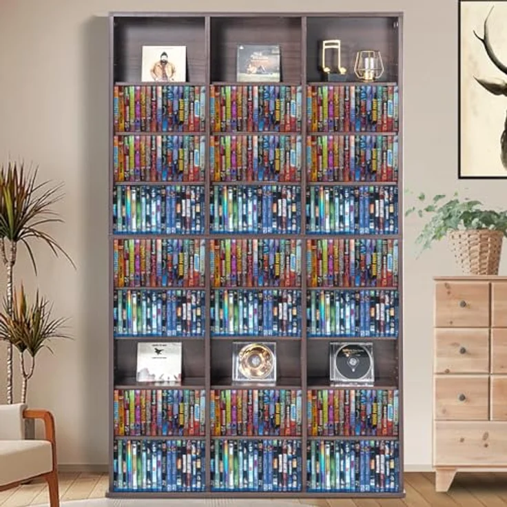 VEVOR Medienaufbewahrungsschrank, 9-lagiges DVD-Regal mit 756 CD-Kapazität, verstellbare Regale und stabile Konstruktion, vielseitig für Musik, Filme und Erinnerungen – Bild 2