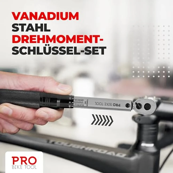 Pro Bike Tool Drehmomentschlüssel Fahrrad Motorrad 1/4 Zoll Antrieb Umschaltknarre, Silber Carbon – Bild 3