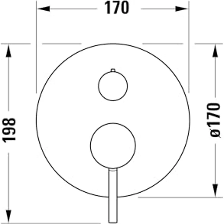 Duravit Circle Einhebel-Wannenmischer, Unterputz, Chrom, präzise Steuerung von Wassermenge und -temperatur, reinigungsfreundliches Design – Bild 5