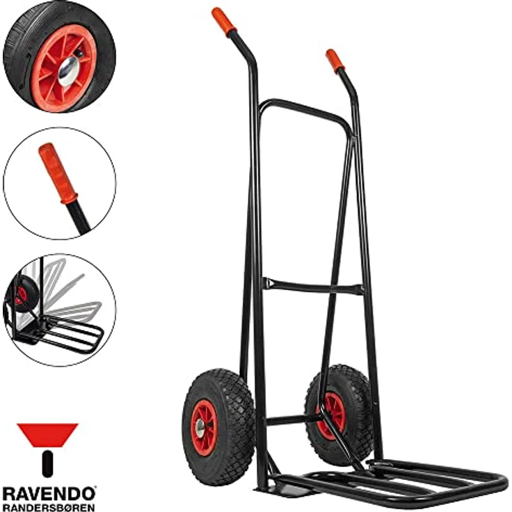 RAVENDO ST150 NG Profi Sackkarre Transportkarre Handkarre 150kg PU Rad – Bild 3