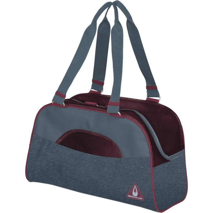 DUVO+ Tiertransporttasche Transporttasche Paris Casual Chic blau für Katzen, wasserdicht, mit Lüftungslöchern