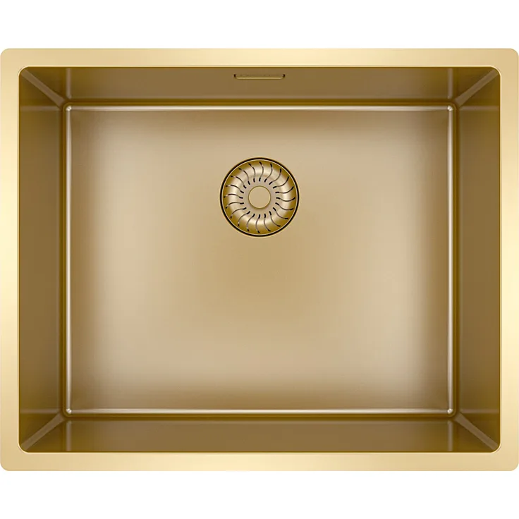 Caressi CAPPO R10 GOLDEN LINE, Einbauspüle mit Edelstahl, Gold (PVD), inkl. Montagezubehör, ab 60 cm Schrankbreite