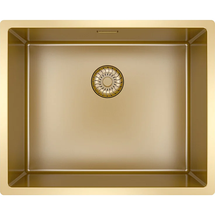 Caressi CAPPO R10 GOLDEN LINE, Einbauspüle mit Edelstahl, Gold (PVD), inkl. Montagezubehör, ab 60 cm Schrankbreite