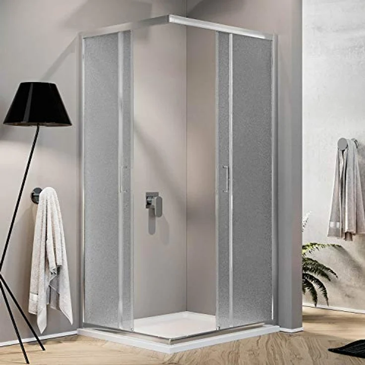 Eckeinstieg Duschkabine Rechteckig 80x70 H185 Satiniert 6mm Glas Mod. Ready – Bild 3