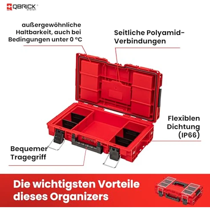 QBRICK System Werkzeugkoffer Qbrick System PRIME Toolbox 150 Profi RED ULTRA HD Custom – Bild 4