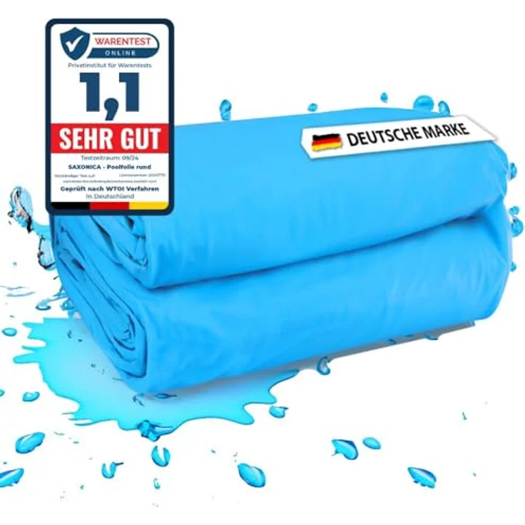 SAXONICA Poolfolie Ovalpool 623 x 360 x 120 cm I SonaLiner I 0,8 mm I blau – Bild 2