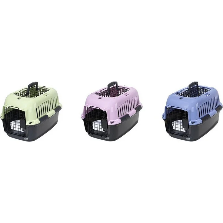 Europet-Bernina Tiertransportbox Transportkäfig Adventurer 50 für Katzen, Kunststoff, verschiedene Farben, Metalltür, integrierte Wasserschale – Bild 1