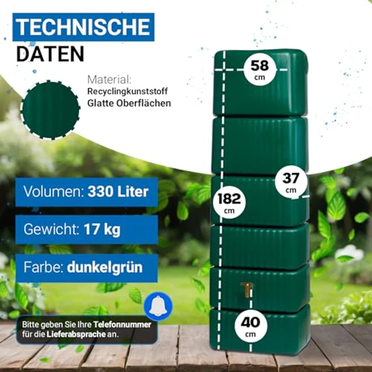 4rain Regenwasser-Wandtank Slim Wood 4023122153993 – Bild 4