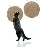 Rohrschneider® Kratzmatte Katze rund | Kratzbrett | Seegrasmatte | Kratzmatte Katze Wand | Katzen Kratzbrett einzeln oder 2er Set (2-er Set)