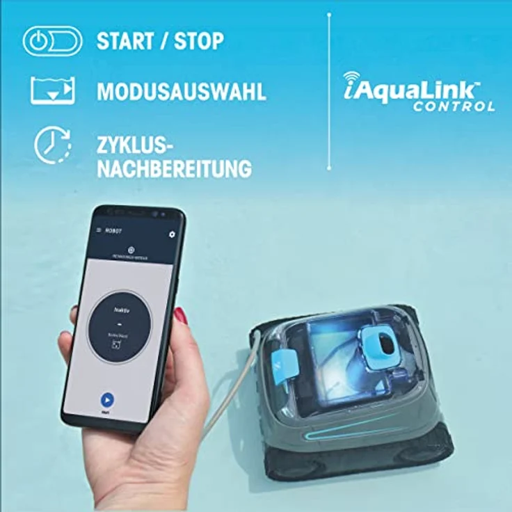 Zodiac CNX 30 iQ Poolroboter 8 kg 150 W 3 Motoren 4 l Filterkorb 23 cm Arbeitsbreite Kunststoff 240 V grau, Poolboden, Poolwände und Wasserlinie – Bild 5
