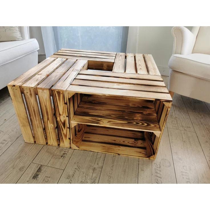 Teramico 6 x Geflammte Neue Obstkiste mit Zwischenboden Lang 50 x 40 x 30cm – Bild 8