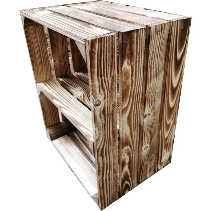 Teramico 2 x Geflammte Neue Obstkiste mit Zwischenboden Kurz 50 x 40 x 30cm – Bild 5