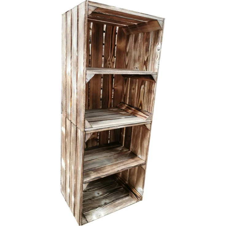 Teramico 2 x Geflammte Neue Obstkiste mit Zwischenboden Kurz 50 x 40 x 30cm – Bild 2