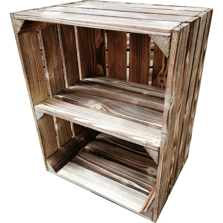 Teramico 8 x Geflammte Neue Obstkiste mit Zwischenboden Kurz 50 x 40 x 30cm – Bild 3