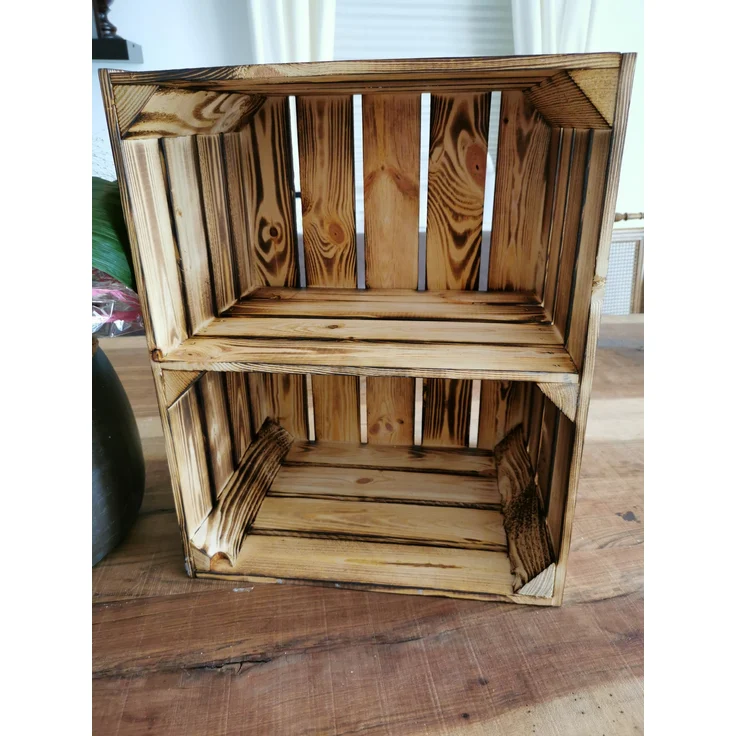 Teramico 8 x Geflammte Neue Obstkiste mit Zwischenboden Kurz 50 x 40 x 30cm – Bild 5