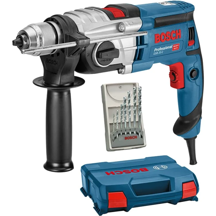Bosch Professional Schlagbohrmaschine GSB 20-2 (850 Watt, Leerlaufdrehzahl 3.000 min¯¹, mit Zubehörset, in L-Case) – Bild 1
