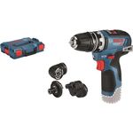 Bosch Professional GSR 12V-35 FC 06019H3003 12 V Akkuschrauber ohne Akku, ohne Ladegerät, System, 4 FlexiClick Aufsätzen, Bohrdurchmesser Holz-Stahl: 32-10 mm, in L-Boxx, blau