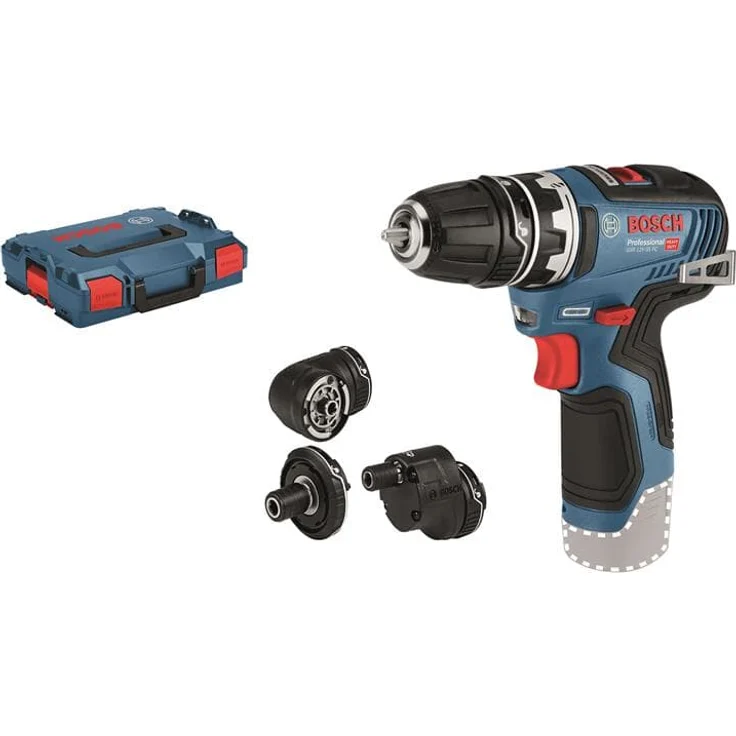 Bosch Professional GSR 12V-35 FC 06019H3003 12 V Akkuschrauber ohne Akku, ohne Ladegerät, System, 4 FlexiClick Aufsätzen, Bohrdurchmesser Holz-Stahl: 32-10 mm, in L-Boxx, blau – Bild 1