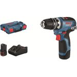 Bosch Professional GSR 12V-35 FC Akkuschrauber Set 06019H3001 (2x 3 Ah Akku, Ladegerät, 1 FlexiClick Aufsatz, in L-Boxx), 12 V, blau